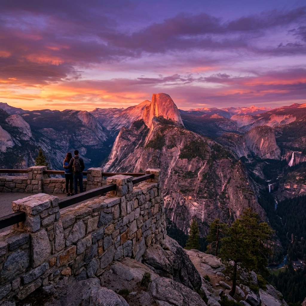 Glacier Point sunset over Half Dome